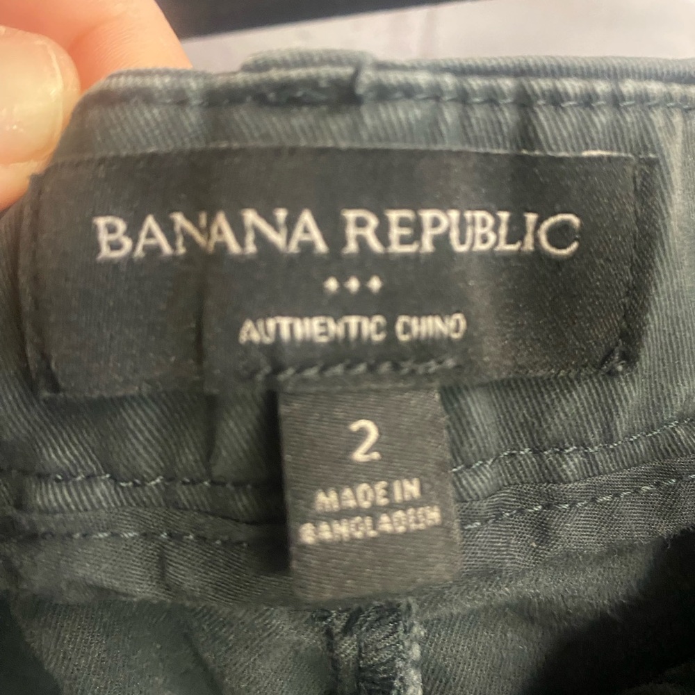 5/$20 Banana Republic Women’s Authentic Chino Blue Black Pocketed Shorts‎ Size 2 - Picture 9 of 9